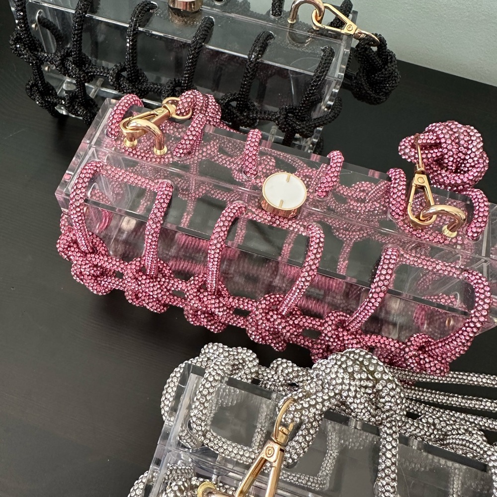 Transparent Rhinestone bag clutch - Picture 5 of 8